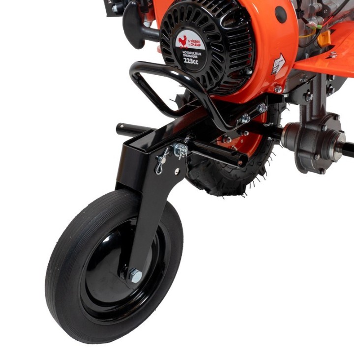 Motoculteur - Motobineuse thermique essence 8CV - 223cc à engrenages + 8 fraises + 2 roues + buteur ST PIERRE DU CHAMP