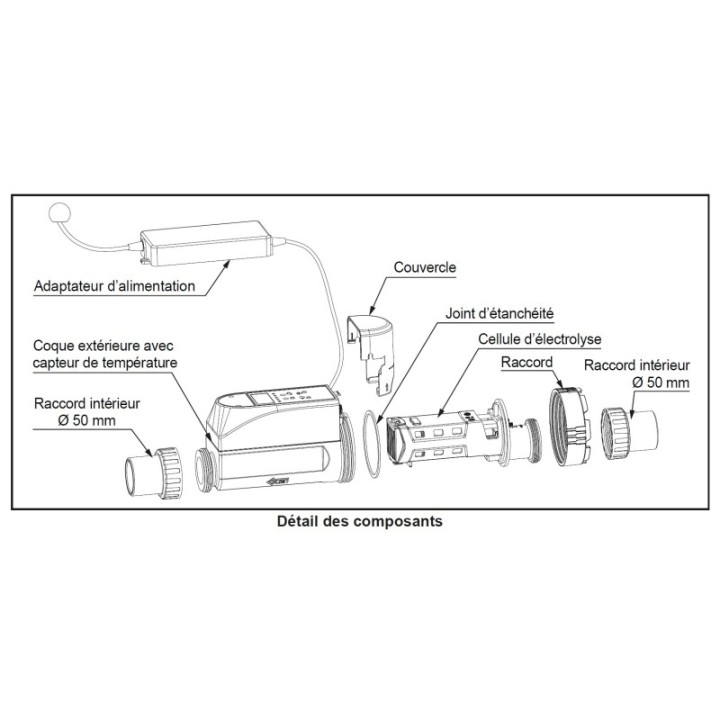 Cellule pour électrolyseur au sel 12g/h réf 600783 STEINER