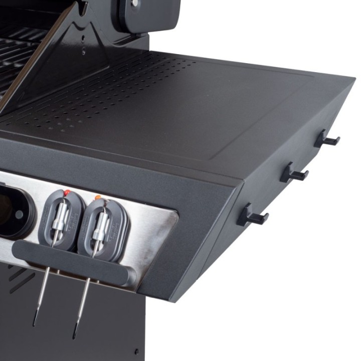 Barbecue gaz 7 brûleurs dont 1 latéral avec planchas et grilles de cuisson combinées ROSTER 